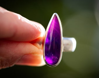 Gel Sugilite Ring: Sterling Silver Jelly Sugilite, Size 10