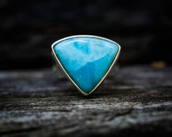 Larimar Ring - Size 8.5 Larimar Ring -  Sterling Silver and Larimar ring - Genuine Larimar - Gorgeous Larimar Ring  - Larimar Jewelry