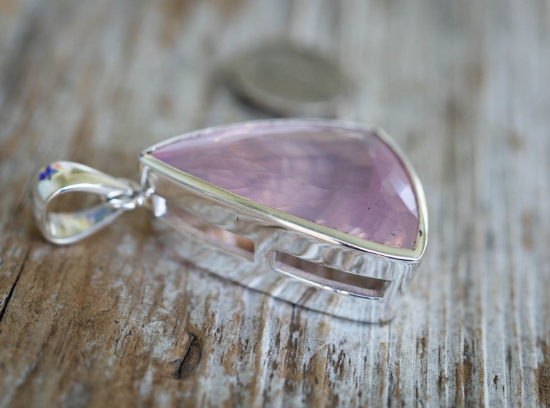 Large Rose Quartz Pendant Rose Quartz Pendant Large Stunning Rose Quartz Pendant Rose Quartz Pendant Sterling Sliver Rose Quartz