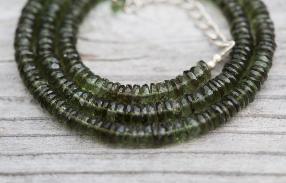 Moldavite bead necklace discount