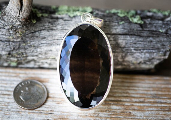 Smoky Quartz Pendant Large Smoky Quartz Necklace Quartz Pendant