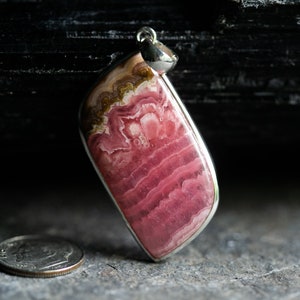 Rhodochrosite Pendant - Rhodochrosite and Sterling Silver Pendant - Rhodochrosite Jewelry - Pink Rhodochrosite Necklace - Rhodochrosite