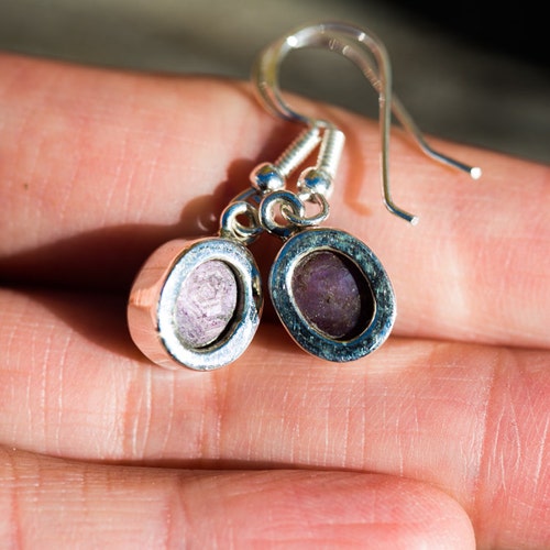 Star Ruby Earrings - Star Ruby 11x9mm Dangle earrings - Star Ruby Earrings - Star Ruby - Ruby Jewelry - Star Ruby shops Dangle earrings