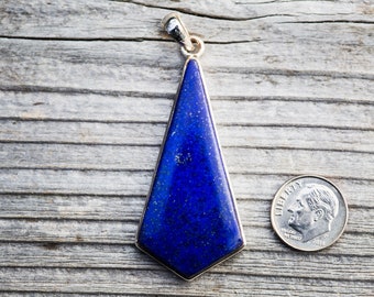 Lapis Pendant set in Sterling Silver - Gorgeous Lapis Lazuli Pendant - Lapis Jewelry - Sterling Silver Lapis Necklace - Lapis Lazuli Jewelry