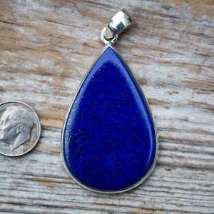 Lapis Pendant set in Sterling Silver - Gorgeous Lapis Lazuli Pendant - Lapis Jewelry - Sterling Silver Lapis Necklace - Lapis Lazuli Jewelry