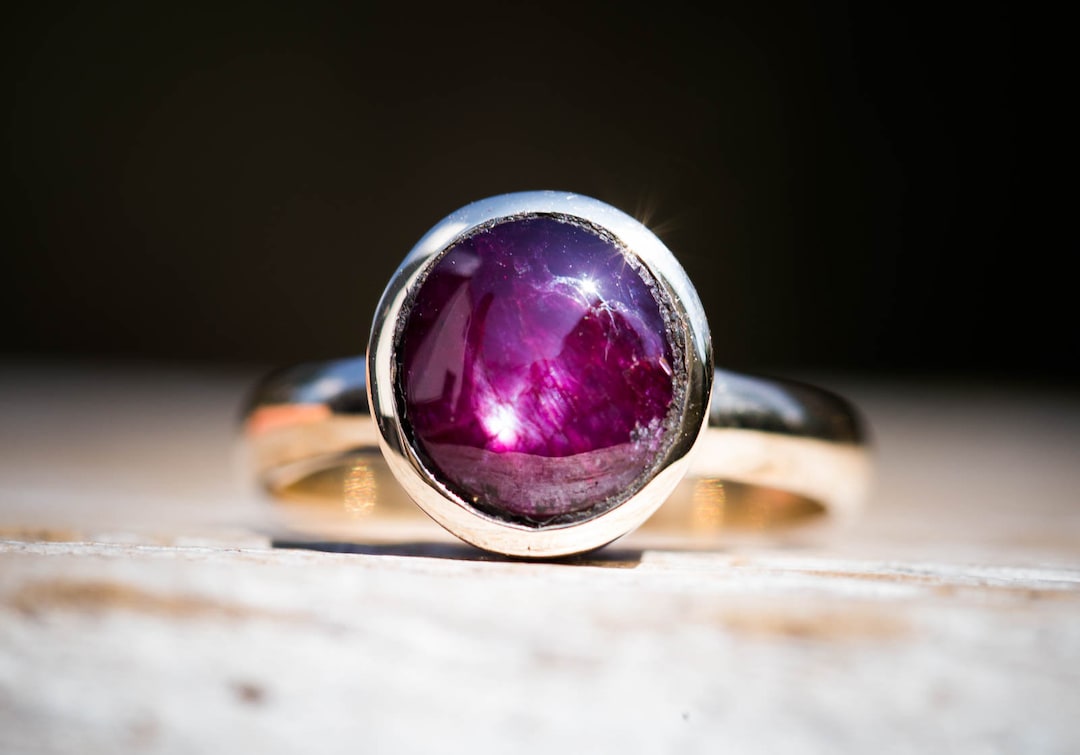 Star Ruby Ring 14k Gold 6 - Star Ruby 14k Gold Ring Size 6 - Ruby Ring ...