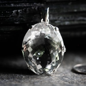 Colgante de cuarzo transparente - Colgante de cuarzo - Hermoso corte de plata esterlina de cuarzo rosa - Colgante de cuarzo blanco - Colgante - Cuarzo cristal transparente
