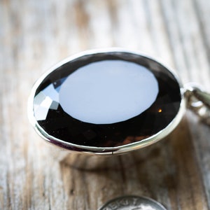 Large Oval Smoky Quartz Pendant - Sterling Silver Necklace image 4
