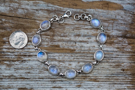 Raw Rainbow Moonstone Bracelet - Uniquelan Jewelry