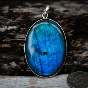 Labradorite pendant - Gorgeous Blue Fire Labradorite Necklace - Blue Labradorite Jewelry - Blue stunning Labradorite Sterling Silver Pendant