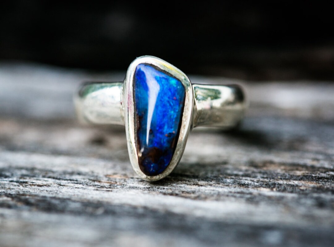 Boulder Opal Ring Size 7.75 Natural Opal Ring Opal and - Etsy