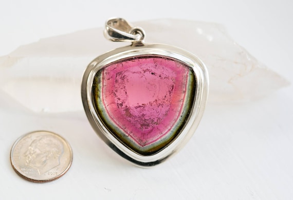 Watermelon tourmaline shop pendant