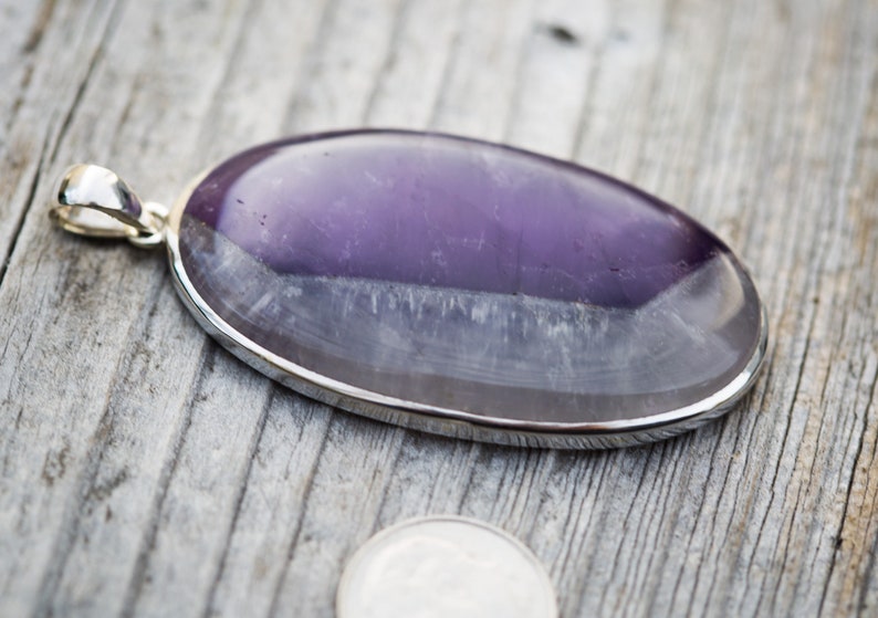 Bicolor Amethyst Pendant Bicolor Amethyst Pendant Bicolor Amethyst Quartz Pendant set in Sterling Silver Amethyst Cabochon Pendant