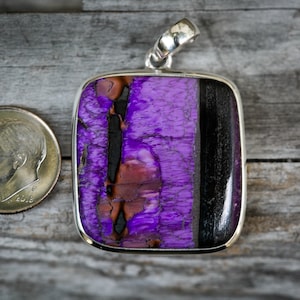 Sugilite pendant - Stunning Sugilite and Sterling Silver - Gorgeous Tone - Sugilite Jewelry - Sugilite Silver Pendant - Sugilite necklace