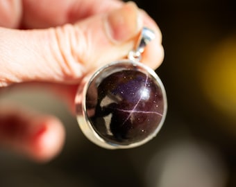 Sterling Silver Star Garnet Pendant - January Birthstone Jewelry