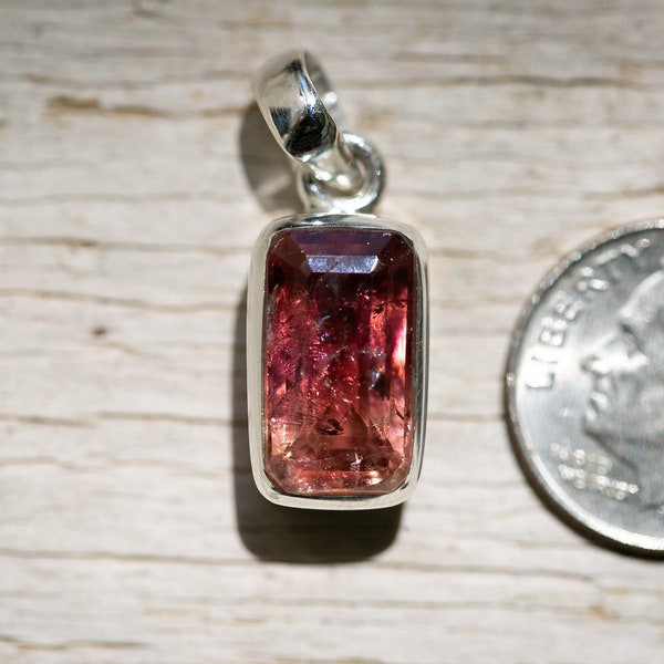 Rubellite Tourmaline Pendant -  Bright Pink Tourmaline - Tourmaline Necklace - Pink Tourmaline - Deep Pink Tourmaline necklace - Rubellite