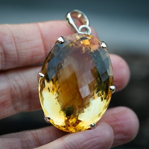 Citrine Pendant - Citrine Necklace - Faceted Citrine Pendant - November birthstone - Citrine pendant - Gorgeous Cut Citrine Pendant