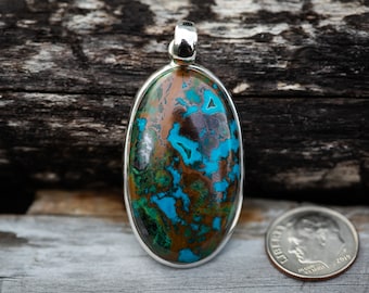 Chrysocolla Shattuckite Pendant - Chrysocolla Shattuckite Necklace - Shattukite Chrysocolla Pendant - Chrysocolla Shattuckite pendant