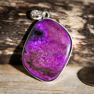 Sugilite pendant - Stunning Sugilite and Sterling Silver - Gorgeous Purple  Sugilite Necklace - Sugilite Silver Pendant in Sterling Silver