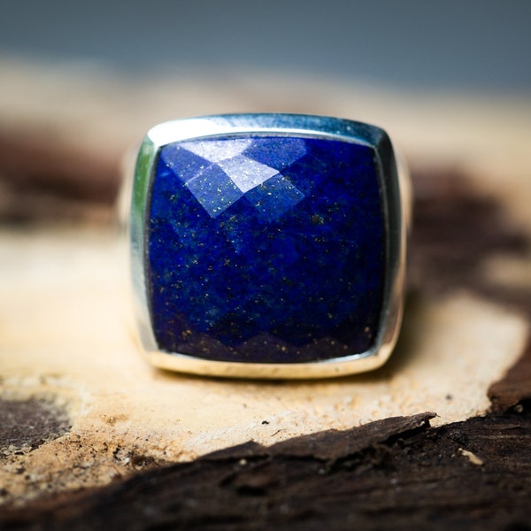 Lapis Mens Ring Etsy