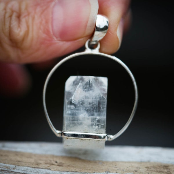 Raw uncut Clear Apophyllite Crystal Pendant - Clear Apophyllite Crystal Point Pendant - Clear Apophyllite - Clear Apophyllite Necklace