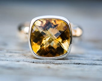 Citrine Ring 5 thru 9 - Citrine Ring - Citrine  Ring size 5 - 9 - november birthstone-Citrine Ring beautiful citrine sterling silver ring