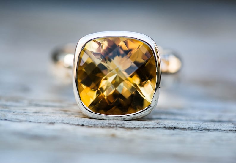 Citrine Ring 5 thru 9 - Citrine Ring - Citrine  Ring size 5 - 9 - november birthstone-Citrine Ring beautiful citrine sterling silver ring