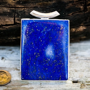 Lapis Pendant - Lapis Sterling Silver - Gorgeous Tube Bale Lapis Lazuli Pendant - Lapis Jewelry - Sterling Silver Lapis Necklace - Lapis
