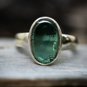 Indicolite Tourmaline Ring 7 - Blue Indicolite Tourmaline Ring - Blue tourmaline Ring size 7 - Blue Tourmaline Ring - Indicolite Ring 7 ring