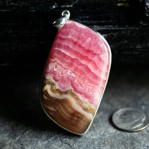 Rhodochrosite Pendant - Rhodochrosite and Sterling Silver Pendant - Rhodochrosite Jewelry - Pink Rhodochrosite Necklace - Rhodochrosite