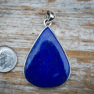 Lapis Pendant set in Sterling Silver - Gorgeous Lapis Lazuli Pendant - Lapis Jewelry - Sterling Silver Lapis Necklace - Lapis Lazuli Jewelry