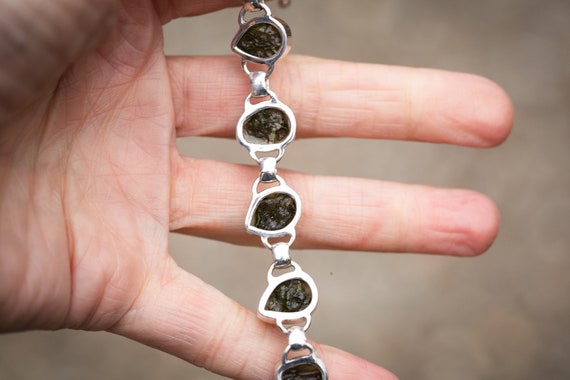 Raw on sale moldavite bracelet