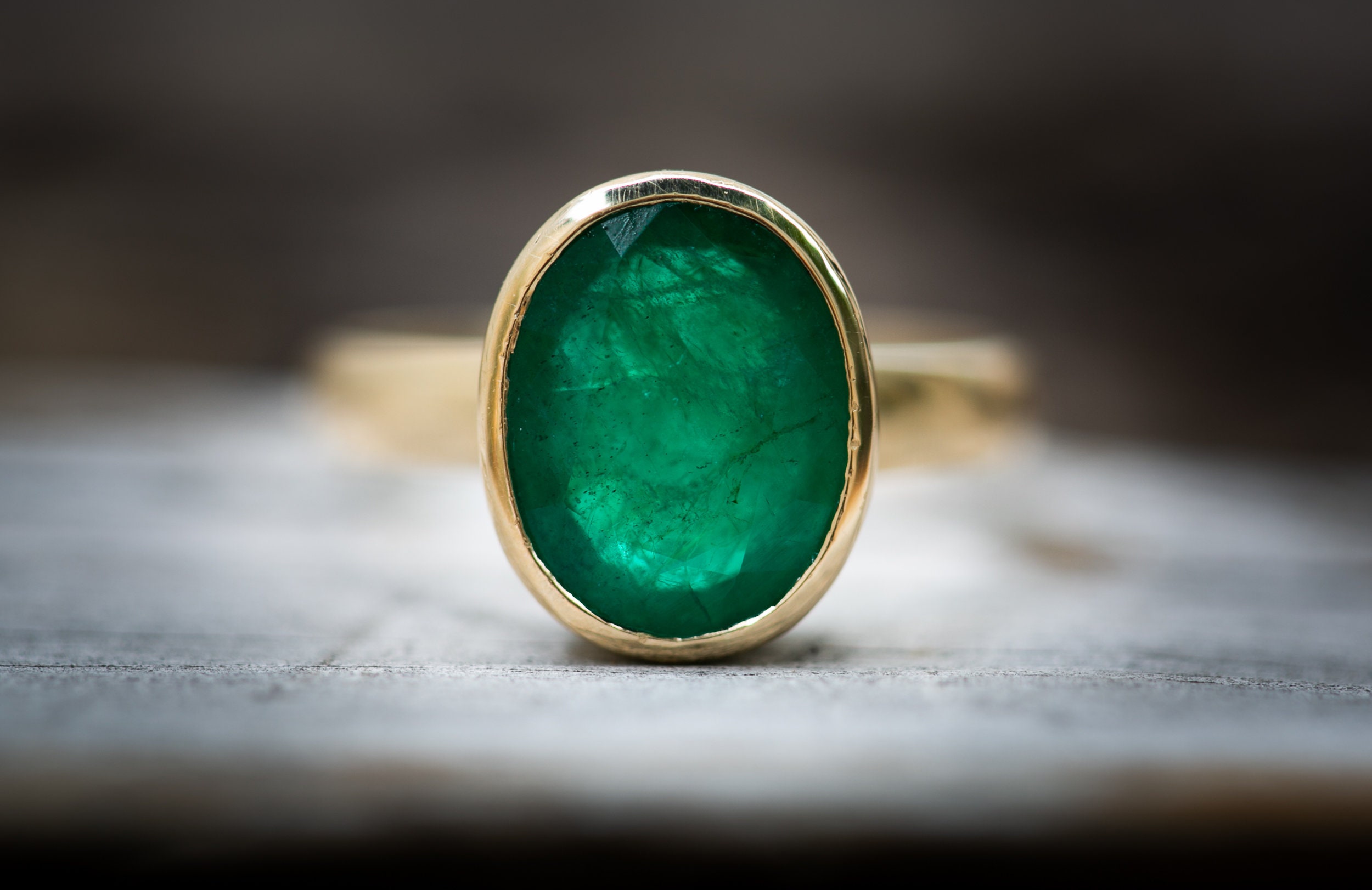 Emerald Ring 14K Gold Size 6.75 - Emerald Jewelry - Engagement Ring Alternative - 14k Gold - Emerald Ring - Natural Emerald - Ring Size 6.75