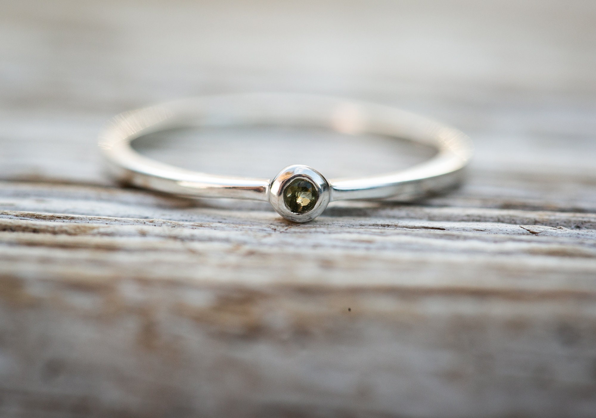 Moldavite Ring Tiny Moldavite Facet Ring Tiny Moldavite Rings