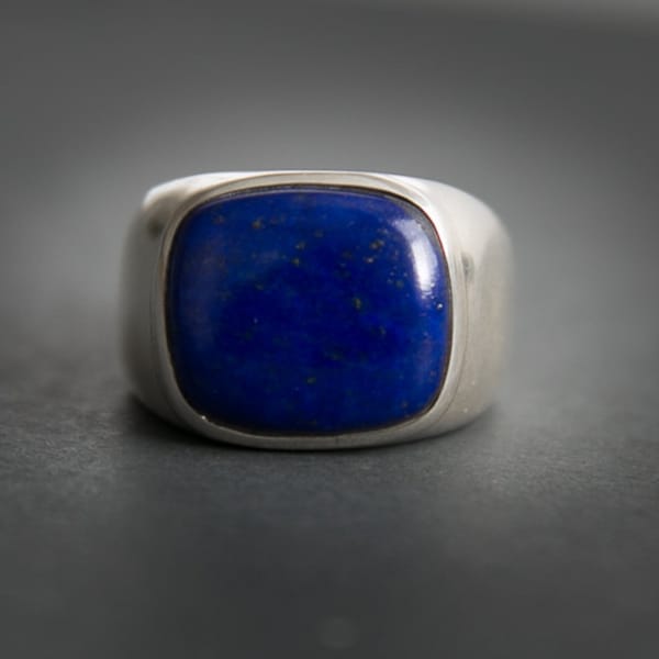 Sterling Silver Lapis Lazuli Ring – Gemstone Statement Ring