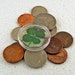 Genuine Preserved Four Leaf Clover Good Luck Charm Floating in a Pocket Token - CH-4L 