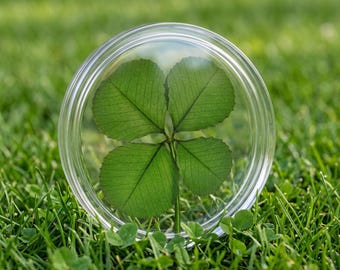 Genuine Preserved Four Leaf Clover Pocket Token – Good Luck Charm Gift