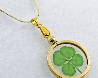  Clovers Online Genuine Preserved 5 Leaf Clover Good Luck Charm  Floating in a Pocket Token