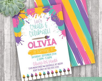 Art Party Invitation, Painting Party, Paint Party Invitation, Instant Download, Editable Invitation, Printable Invitation