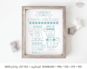 Download Boy Birth Announcement Template Etsy