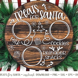 Cookies voor Santa Tray SVG, Cookies voor Santa Plate SVG, Dear Santa Tray SVG, Traktaties voor Santa