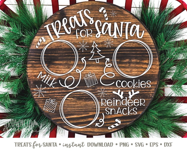 Cookies for Santa Tray SVG, Cookies for Santa Plate SVG, Dear Santa Tray SVG, Treats for Santa 