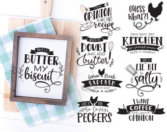 Funny Farmhouse Kitchen SVG Bundle, Cooking Cut Files (Digital Download)