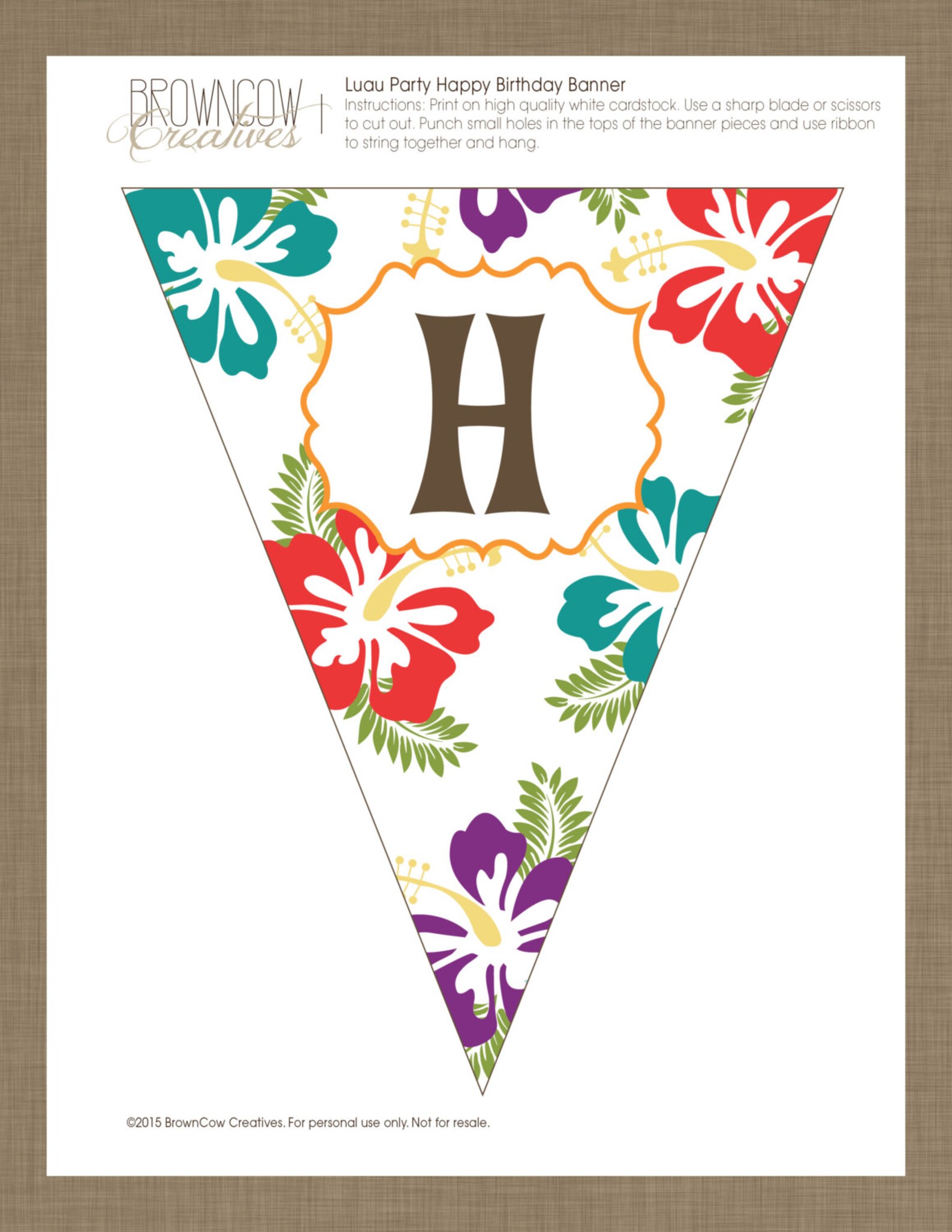 PRINTABLE Luau Party Decoration Kit - Etsy