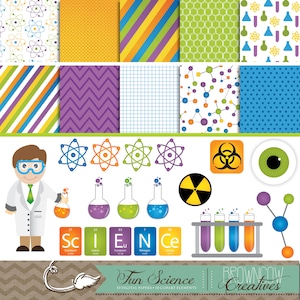 Science Clipart & Digital Papers