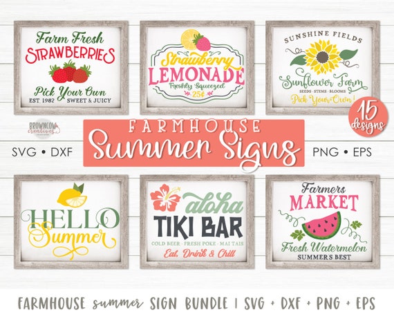 Farmhouse Summer Signs SVG/Cut File Bundle DIGITAL FILES Il_570xn
