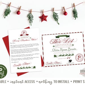 Carta EDITÁVEL do Papai Noel, papel timbrado do Papai Noel, papel timbrado do Pólo Norte, carta do Papai Noel, certificado de lista agradável, acesso instantâneo, Corjl