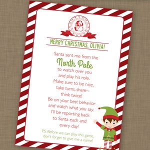 Letter From the Elf Elf Letter Editable Elf Letter Instant - Etsy