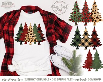Leopard Christmas Tree Sublimation Bundle (PNG)