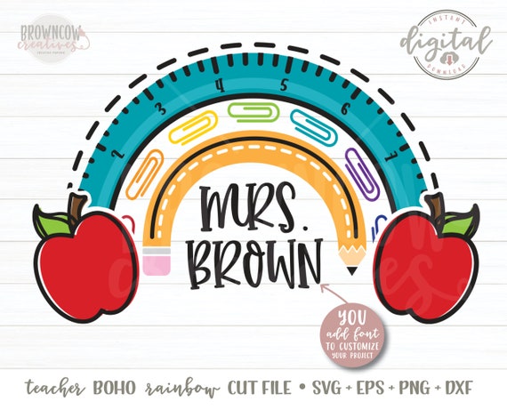 Download Teacher Boho Rainbow Cut File Svg Teaching Svg Teacher Svg Teacher Cut Files Boho Rainbow Cut Files By Browncow Creatives Catch My Party